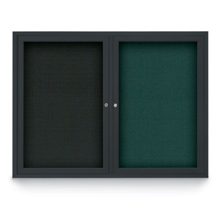 United Visual Products Corkboard, Wht, Cork, 1 Door, 48 x 48" UV3035-WHITE-CORK
